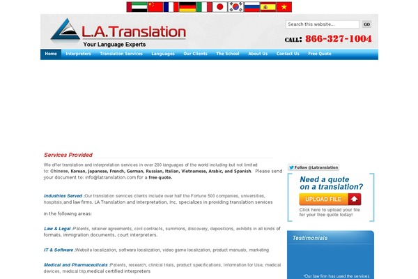 latranslation.com site used Latranslation