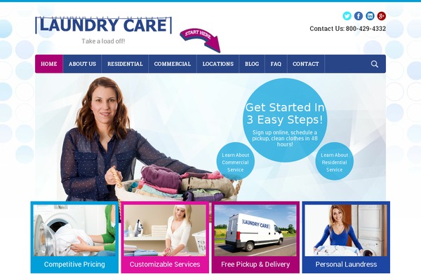 Laundry website example screenshot