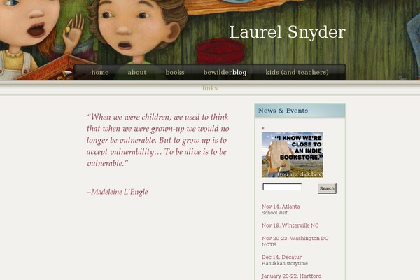 laurelsnyder.com site used Laurel