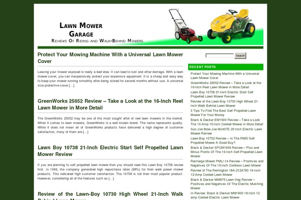 lawnmowergarage.com site used Ecbthememaster