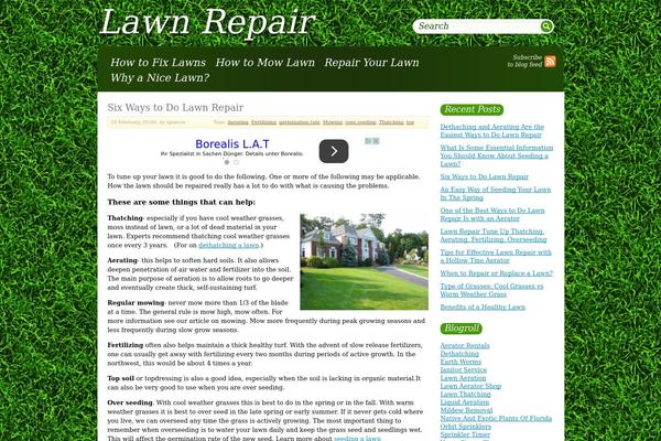 lawnrepairdiy.com site used Greenblog