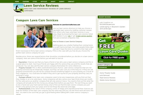 lawnservicereviews.com site used Themepod