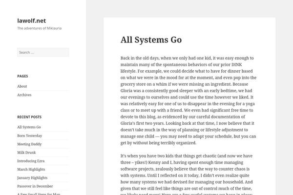 Site using Widgetize Pages Light plugin