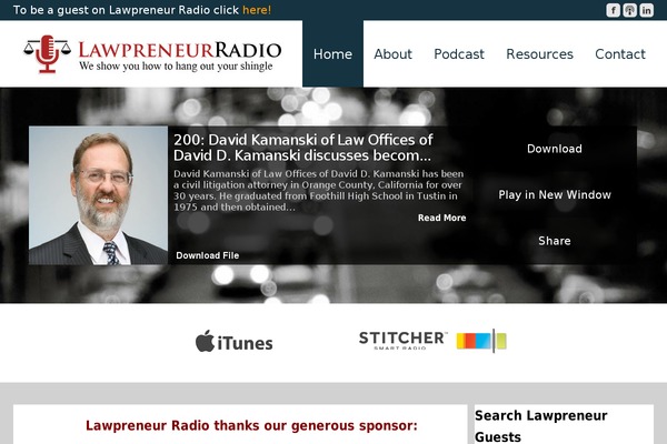 lawpreneurradio.com site used Genesis