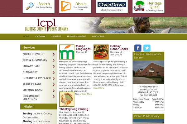 lcpl.org site used Lcpl