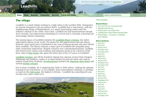 leadhillsonline.org.uk site used Lho-realign