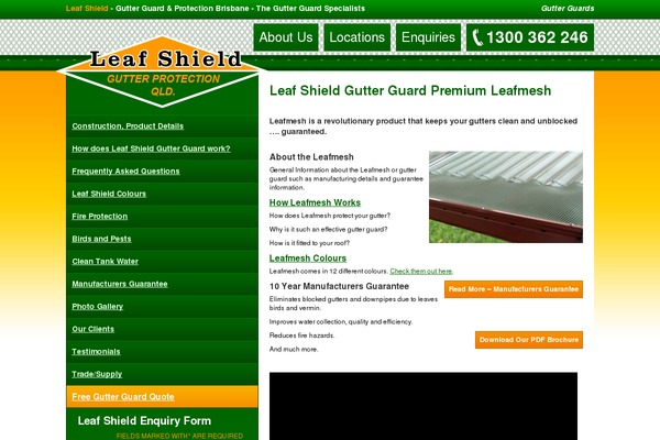 leafgutterguards.com.au site used Leafgutterguards