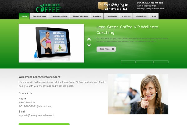 leangreencoffee.com site used Greenbusiness