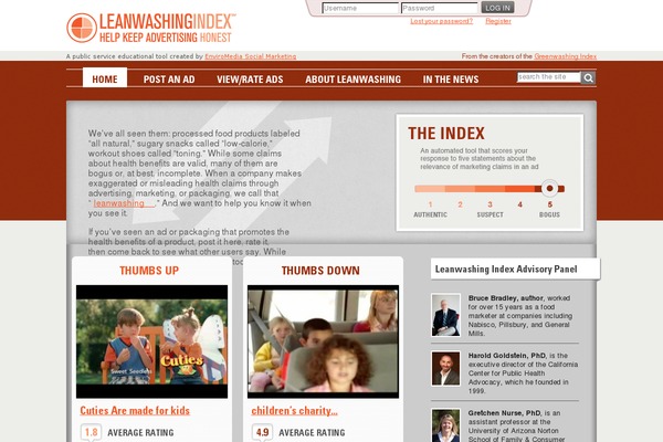 leanwashingindex.com site used Leanwashing