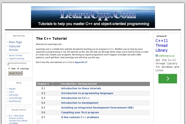 learncpp.com site used Septera-child