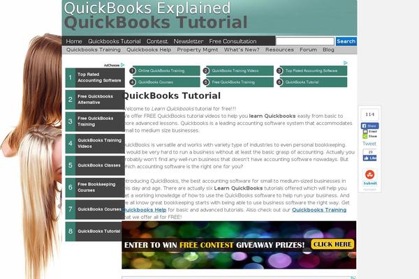 learnquickbooksfree.com site used HeatMap Theme Pro 5