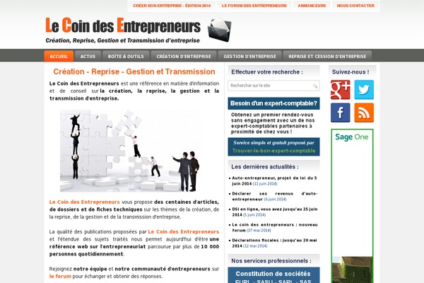 lecoindesentrepreneurs.fr site used Phonegadget