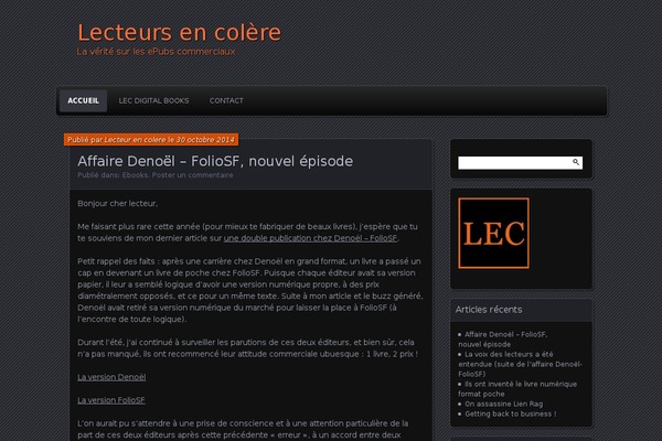 lecteursencolere.com site used Generatepress-child