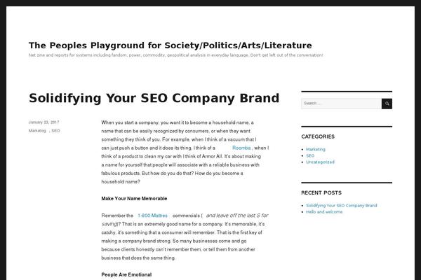 Twenty Sixteen theme site design template sample
