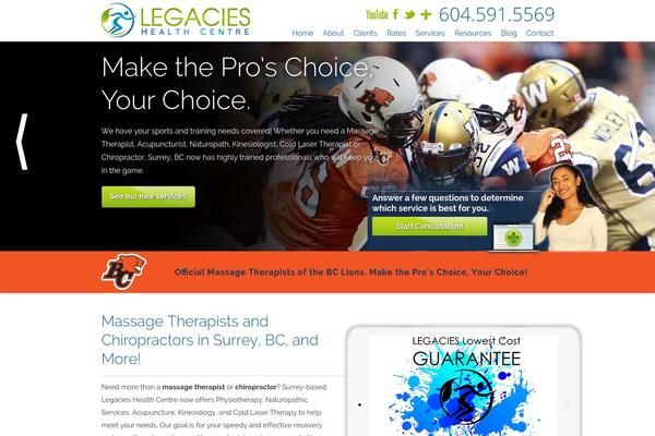 legacieshealthcentre.ca site used Legacies