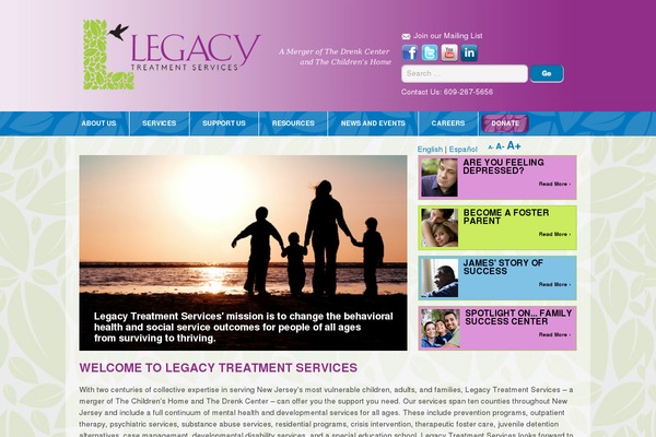 Legacy theme site design template sample