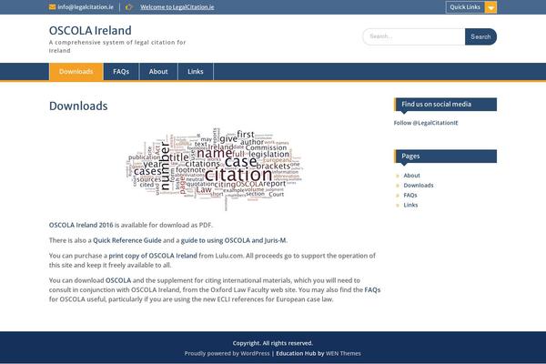 legalcitation.ie site used Education Hub