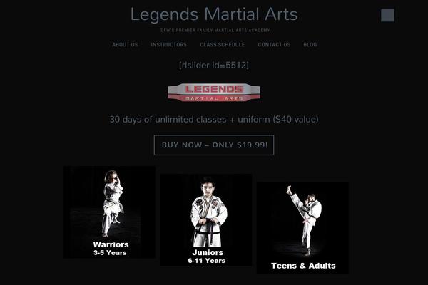 Legends theme site design template sample