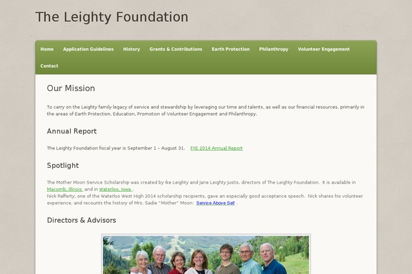 leightyfoundation.org site used Divi Child