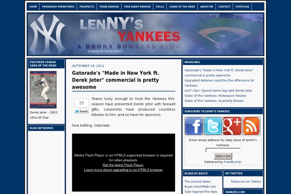 lennysyankees.com site used Sportsblognet-default
