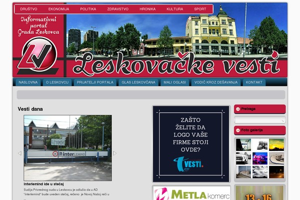 leskovackevesti.rs site used Tema214
