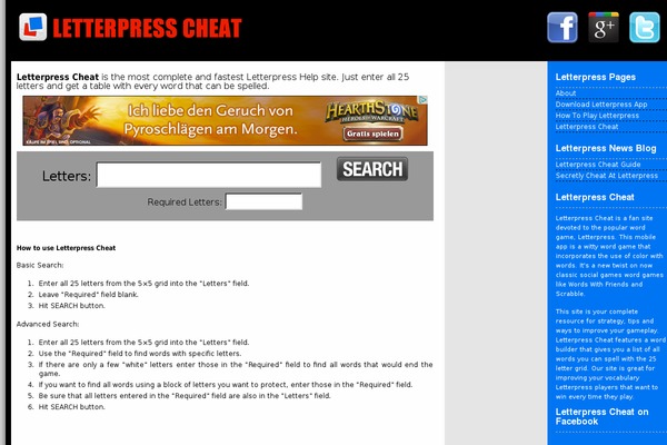 letterpresscheat.net site used Cheatpress