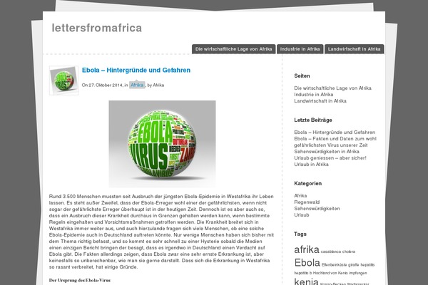 lettersfromafrica.org site used Paper3