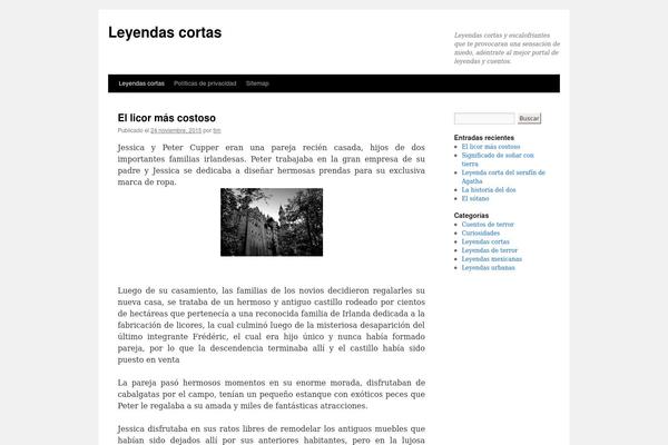 leyendacorta.com site used Twenty Ten