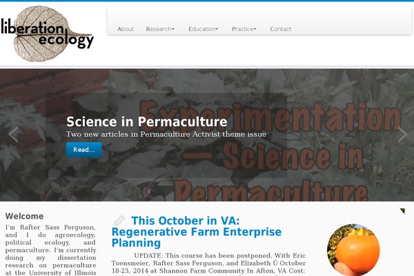 liberationecology.org site used Customizr
