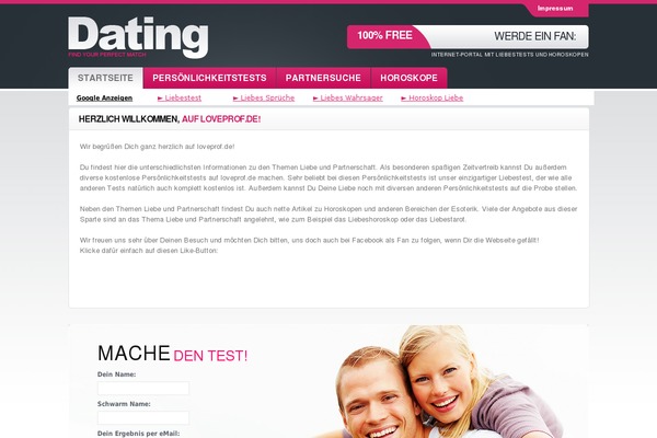 liebesrechner-kostenlos.de site used Loveprof