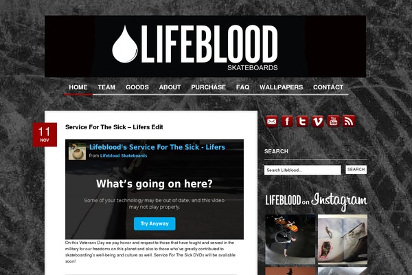 lifebloodskateboards.com site used Bueno