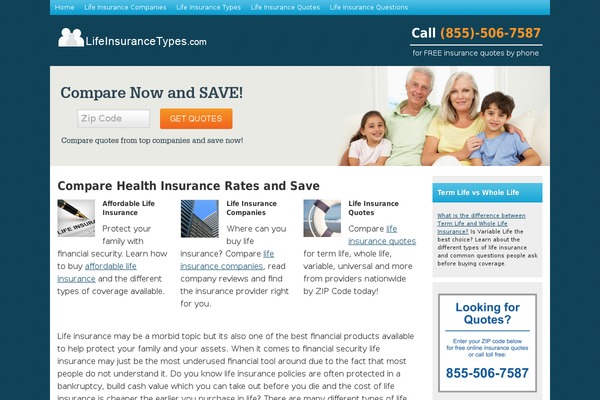 lifeinsurancetypes.com site used Loansorg