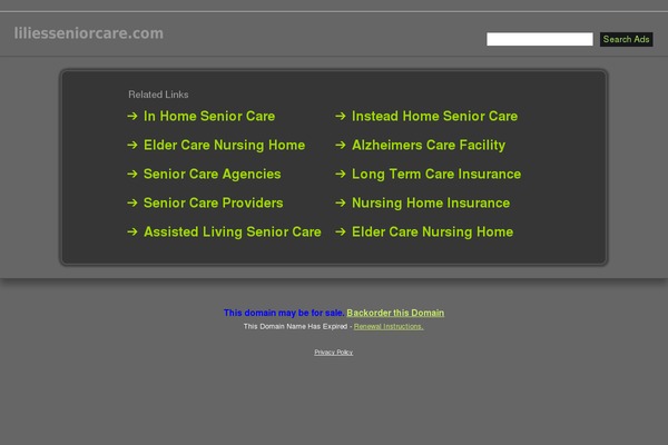 liliesseniorcare.com site used Liliesseniorcare