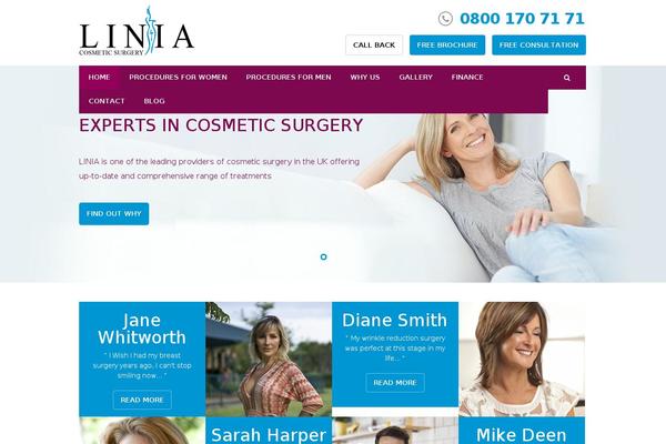 liniacosmeticsurgery.co.uk site used Linia