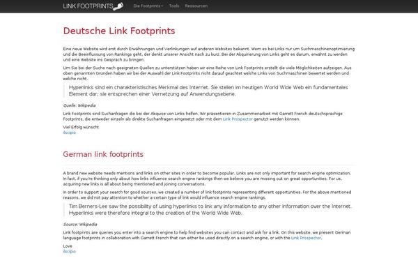 linkfootprints.de site used Linkfootprints