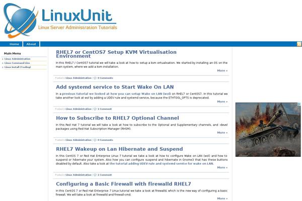 linuxunit.com site used Linuxunit-theme