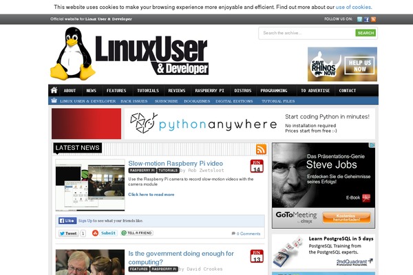 linuxuser.co.uk site used Gadgetdaily