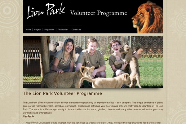 lionpark-volunteers.com site used Lionpark