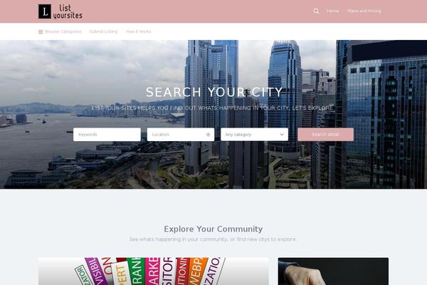 Listify theme site design template sample