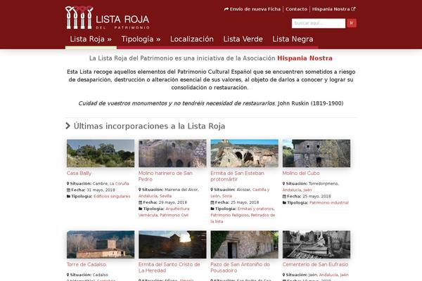 listarojapatrimonio.org site used Lista-roja-theme