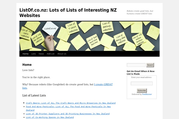 listof.co.nz site used Twentyeleven-layouts