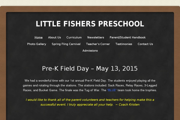 littlefisherspreschool.org site used Classic Chalkboard