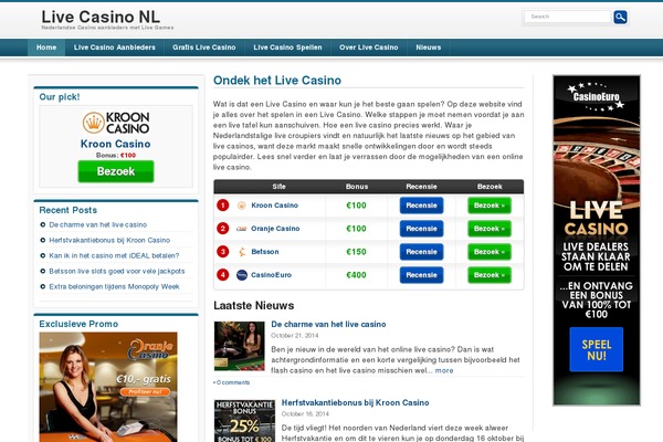 livecasino.nl site used Livecasino.nl
