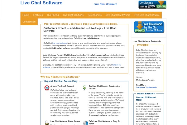 livechatsoftware.com site used Livehelpnow