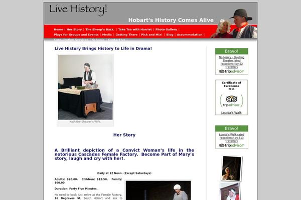 livehistoryhobart.com.au site used Livehistory