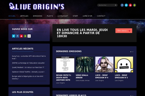 liveorigins.fr site used Remix
