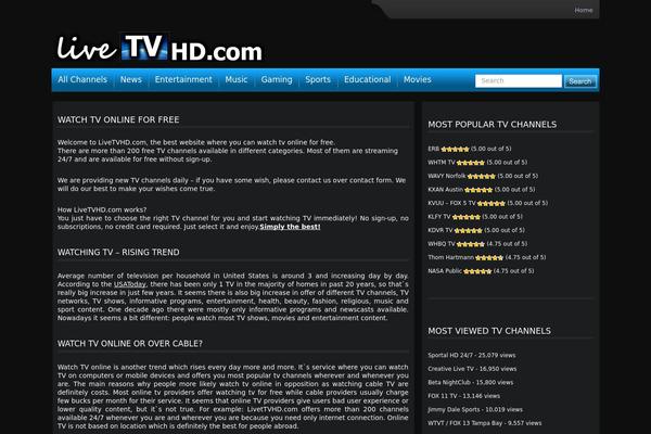 livetvhd.com site used Wptube