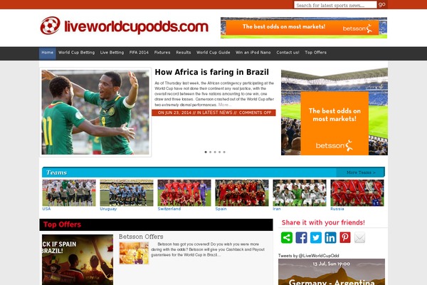 liveworldcupodds.com site used Betsson-blog
