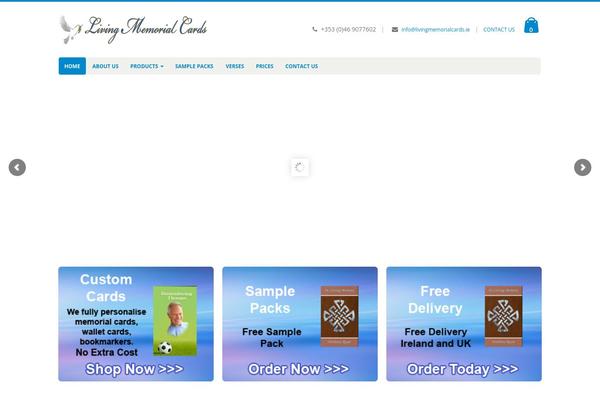 livingmemorialcards.ie site used Porto Child