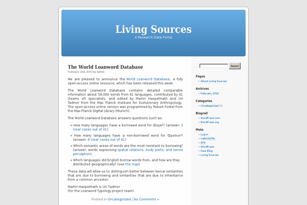 livingsources.org site used Default